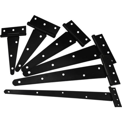 1PC T Shape Hinge and Galvanized iron Hinge for Cabinet Shed decoration Garden Wooden Door Gate Black hardware accessories