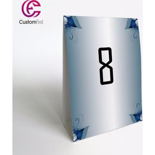 10pcs/lot Personalized navy blue stand free table number TN040