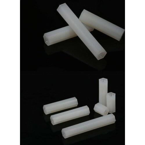 10PCS M2 M2.5 M3 M4 Hexagonal nylon column flat head double pass nylon column