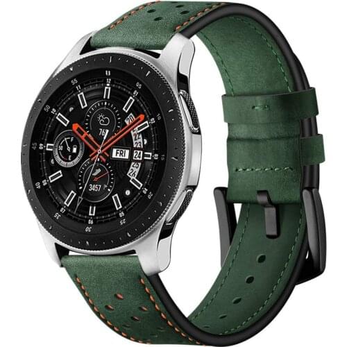 20mm 22mm Leather Bracelet Strap for Samsung Galaxy Active 42/46mm Gear S2/S3 Huawei Watch GT/2 Huami Amazfit Bip Ticwatch Band