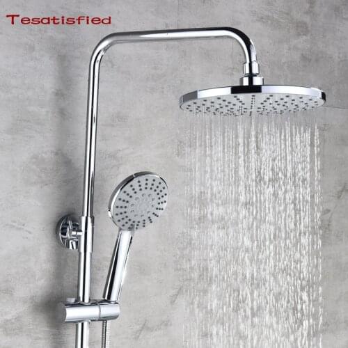 2018 Universal 3 Modes Functional Hand-held Showerhead Water-saving Abs Round Spray Rain Top Shower Bathroom Accessories Set