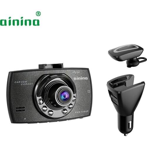 3 in 1 headsets car dash cam 1080p car camera recorder with car charger for mobile phone , Car dvr camera