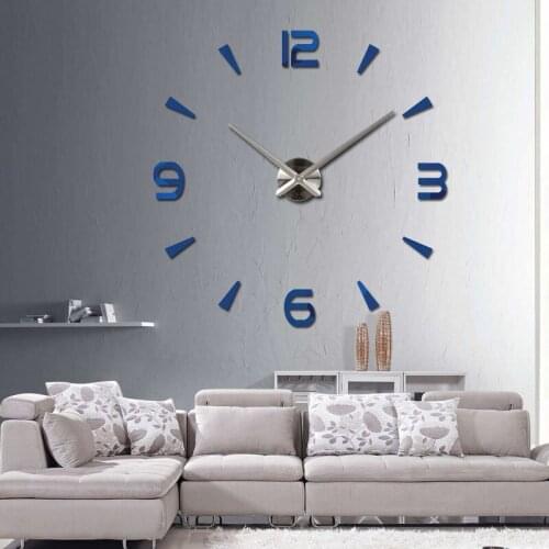 3D DIY Large Wall Clock Home Office School Wall Decor Clock Stickers Frameless Acrylic Mirror Surface Sticker Quartz Clocks