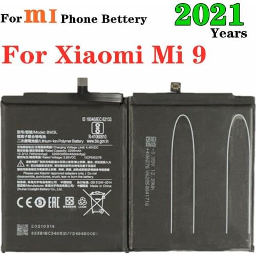 2021 Years 3300mAh BM3L Battery For Xiaomi 9 Mi9 M9 Mi 9 Mobile Phone Battery High Quality Replacement Batteries