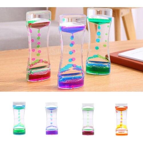 Acrylic Floating Color Mix Oil Liquid Bubbler Motion Timer Hour Glass Desk Kitchen Room Home Decor Gift Kids' Toys Education