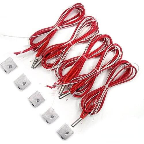 3d Printer Accessories 12V40W Heating Tube Heat Pipe Thermistor MK8 Print Head Heating Aluminum Block