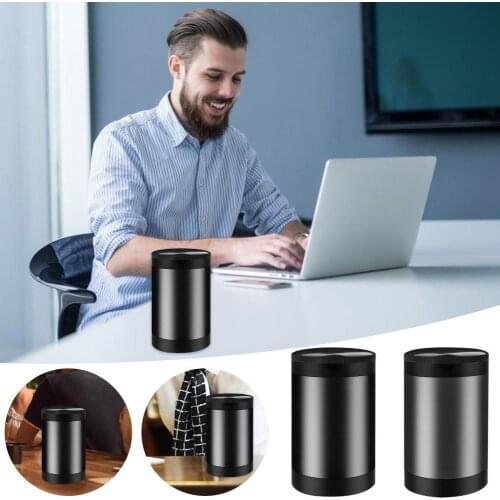 Car Ashtray Portable Mini Trash Can With Lid For Travel Home Use Portable Mini LED Light Removable Aluminum Alloy Car Ashtray