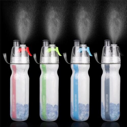 500ml BPA Free Water Bottles Insulated Mist Spray Water Bottle Double layer Ice Cold Bottle Sports Outdoor Drinking kettle
