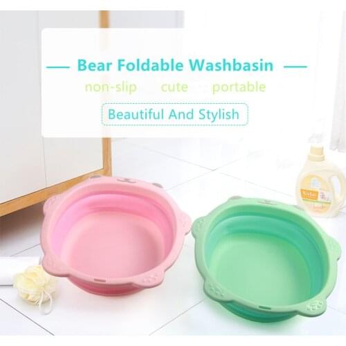 Childrens foldable washbasin plastic childrens travel outdoor portable folding water basin baby cartoon folding wash face