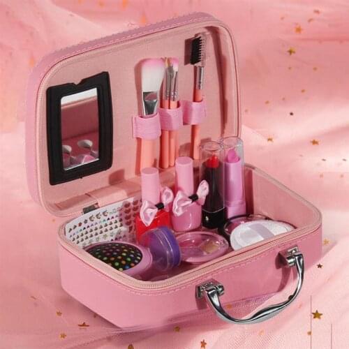 Kids Washable Makeup Girls Toys Pretend Play Toys Cosmetics Make Up Set Box for Kids Girl Christmas Birthday Gift Toys
