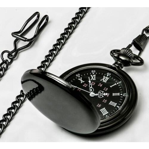 DHL Free Shipping 50pcs/lot Fashion 37CM Fob Chain Smooth steel Quartz Pocket Watch Vintage Roman Nmber Dial Pendant Fob Watch