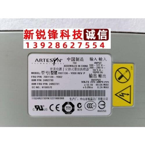 For IBM X3650 X3400 X3500 power supply 24R2730 24R2731 7001138-Y002 7001138-Y000 835W 24R2731 DPS-835AB A DPS-980CB A