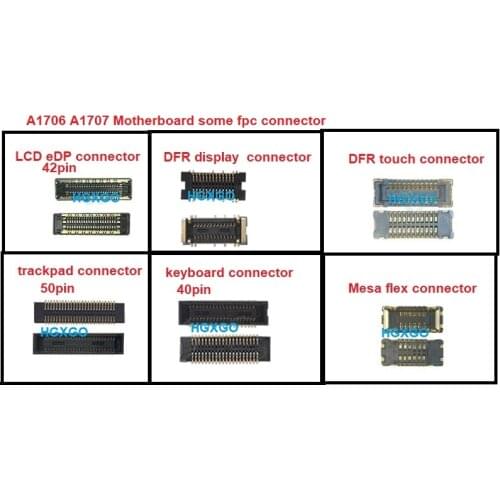 For MacBook Pro Retina A1706 A1707 LCD eDP/ DFR display /DFR touch / trackpad /keyboard Connector FPC socket On Motherboard