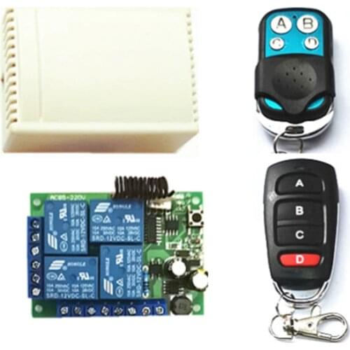 Two models 1527 learn code remote control. 433MHZ wireless switch AC 85V ~ 250V 220V 4 RF channel receiver