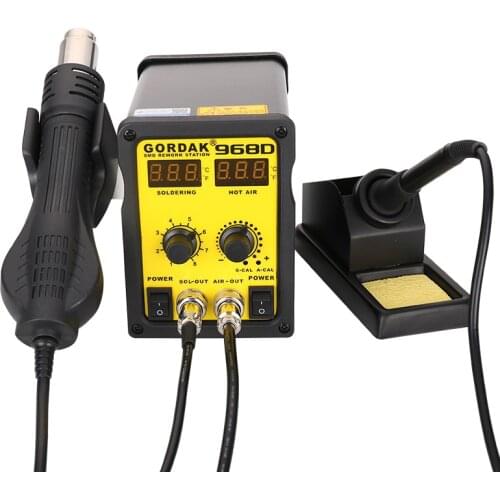 Double Digital Display Handle Universal 2 In1 Hot Air Gun Soldering Station Mobile Phone Chip Repair Desoldering Tools 968D