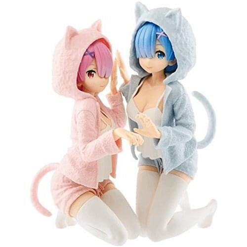 2021 13cm Re Life in a different world from zero Rem Ram Cat ears Action figure toys doll Christmas gift with box