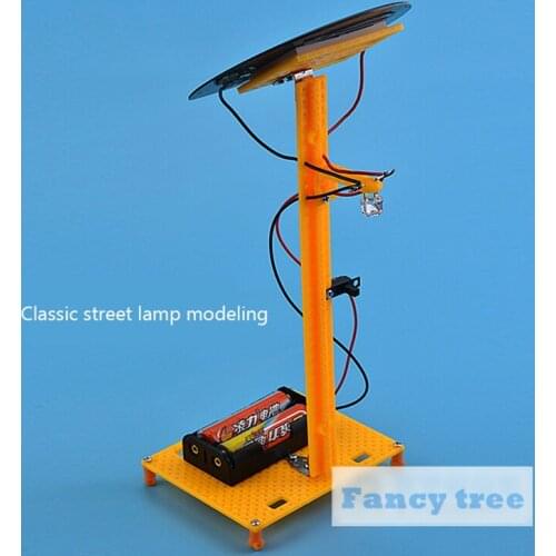 Physics Tecnologia Solar and dry battery dual-purpose street lights diy kit 5.5V solar battery high brightness LED steam Toy