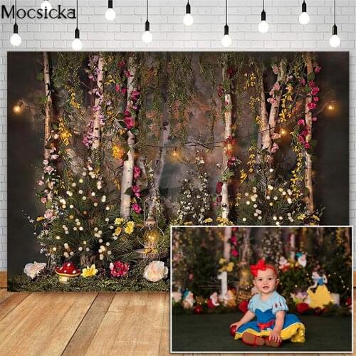 Jungle Flowers Garden Photography Backdrops for Children Birthday Cake Smash Photoshoot Photo Props Studio Booth Background