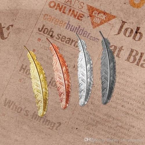 Hot Office School Metal Feather Bookmark Chinese Style Vintage Page Nice Cool Book Markers School Supplies Party Wedding Gifts F
