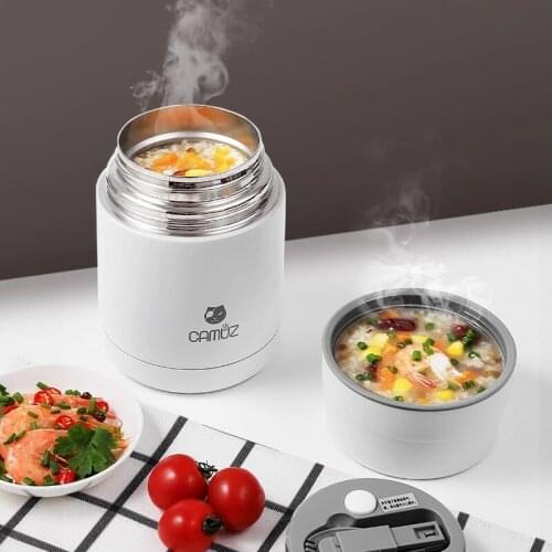 Insulated Lunch Container Vacuum Stainless Steel Soup Thermos with Spoon Leak Proof Bento Lunch Box for Kids Adults