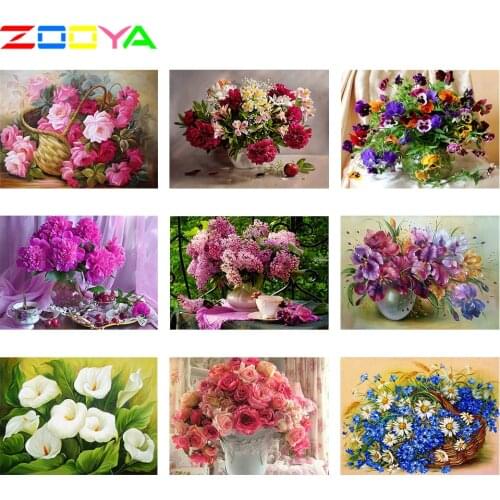 Diy 5D Diamond Embroidery Round Diamond Picture Flowers Arranging Round Rhinestones Diamond Painting Cross Stitch Basket H8113