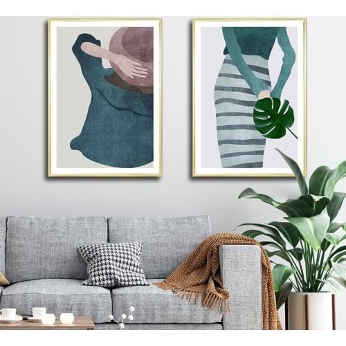 Back View Girl Nordic Poster watercolor Wall Art Nature Canvas Painting Wall Art Pictures For Living Room Modern Decorative Prin