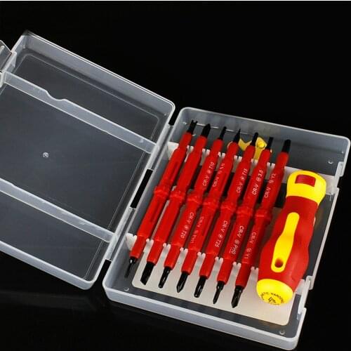 Insulated Screwdriver Set Screw Driver Bit Magnetic Phillips Slotted Screwdrivers Screw Holder for Electrician Repair Hand Tools