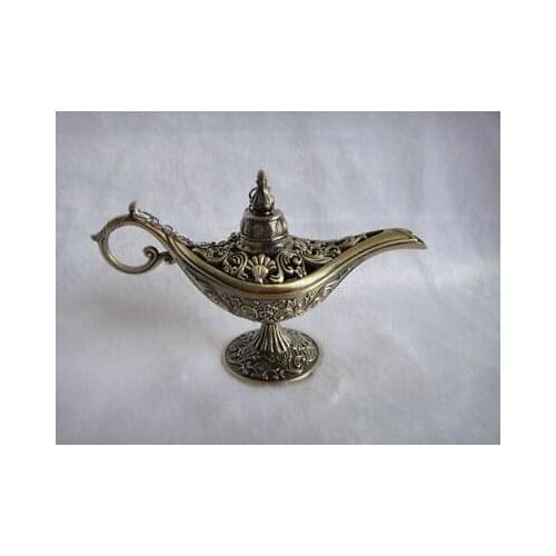 Beautiful Collection Of Tibet Al*addin Genie Oil Lamp 2PCS Russian tea Pot Al--addin Pakistan lamp Decoration BRASS Silver