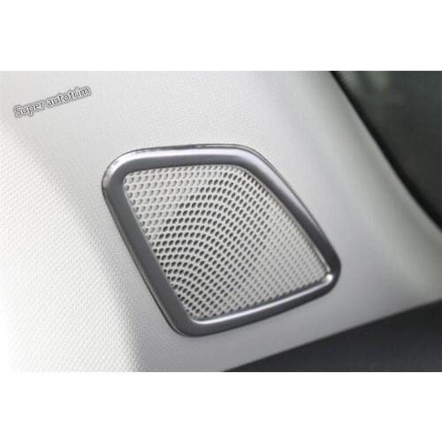 Lapetus Pillar A Stereo Speaker Audio Loudspeaker Protector Cover Trim 2 Piece Fit For Skoda Karoq 2018 2019 / Stainless Steel