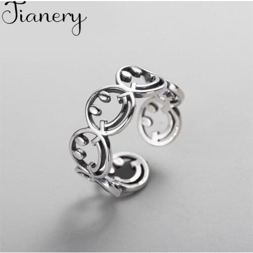 Luxury Brand Smile Face Rings For Women Wedding Engagement Charm Knuckle Rings Men Vintage Jewelry Romantic Party Gift