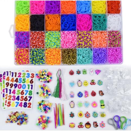 DIY Toy Rubber Loom Bands Set Kid DIY Bracelet Silicone Rubber Bands Elastic Weave Loom Bands Toy Children Beads Toys