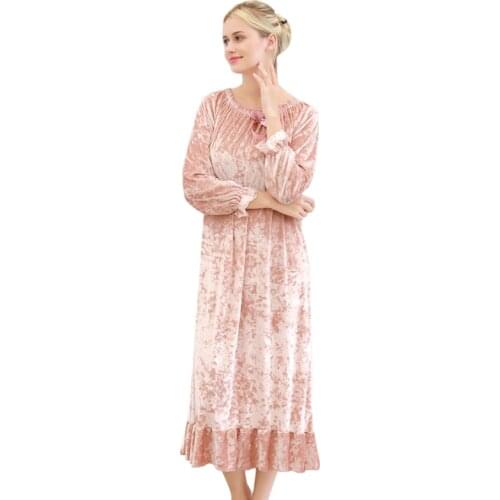 Plus size sleeping dress autumn winter pijama female nightgown night dress women nightwear lingerie sexy princess sleepwear 2020