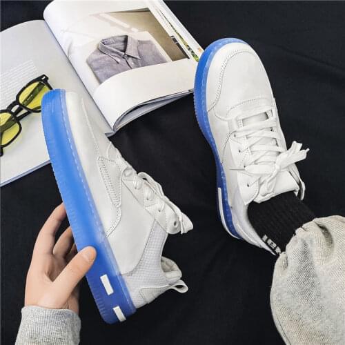 2021 new shoes boys Korean version of online celebrity ice blue sports small white men shoes tide shoes