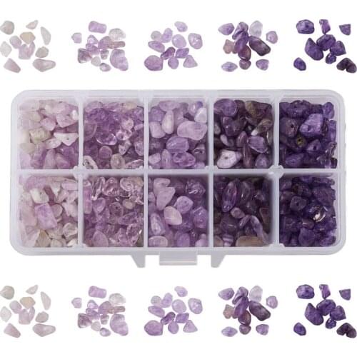 Pandahall 1 Box Irregular Chips Natural Amethyst Stone Beads Purple Loose Gemstone Chip Beads For Jewelry Making DIY Bracelet