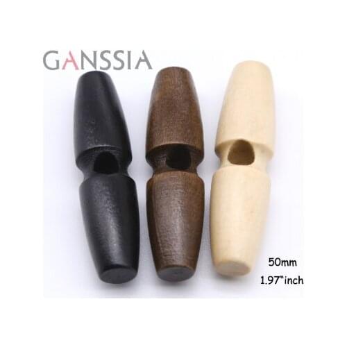 20pcs/lot Natural Color 50mm shape horn buttons Wooden sewing button for garment Scrapbooking diy accessories (kk-363)