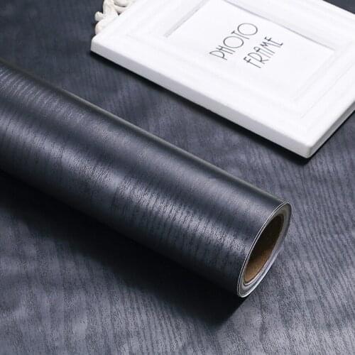 Wokhome Self Adhesive Vinyl Wallpaper Sticker Wall Papers White Black Wood Grain For Furniture Wallpaper For Walls In Rolls