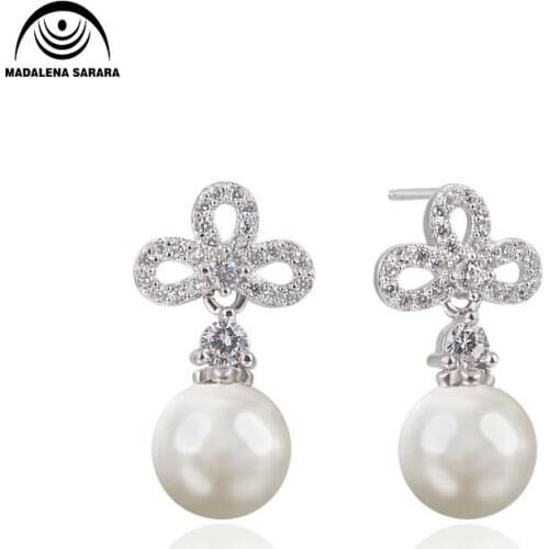 MADALENA SARARA AAA 8-9mm freshwater pearl S925 sterling silver simple pop earrings can be customized