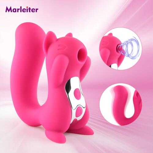 Double Head Sucking Vibrator G-spot Clitoris Sucking Dildo Stimulation Nipples Sucker Vibrator Massager Sex Toys for Women