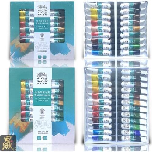 Windsor Newton 12/18/24color acrylic paint hand-painted wall painting textile painting acrylic paint brush set