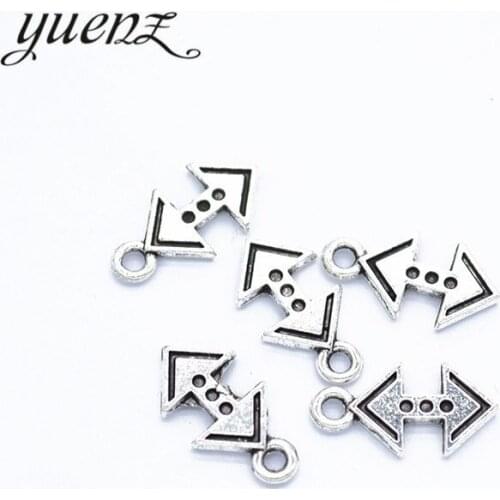 YuenZ 40 pcs Antique Silver color arrow Charm Bracelet Necklace Jewelry Making Handmade DIY 16*9mm J371