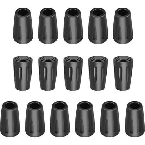 YXTC Trekking Pole Replacement Tips 16 Pack Hiking Pole Rubber Tips Walking Stick Tips End Caps Protectors