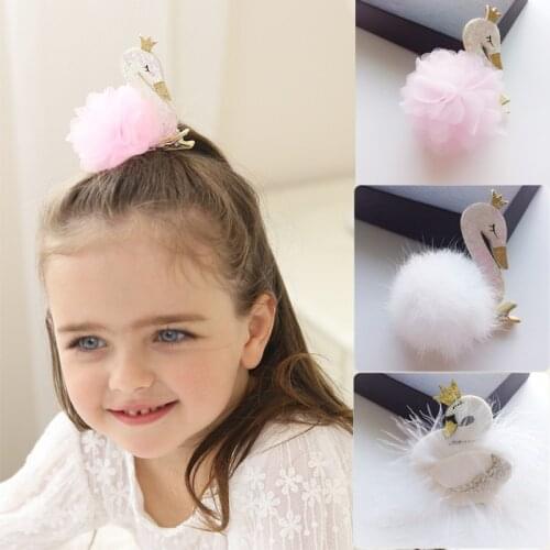 1 PCS Cute Cartoon Swan Temperament Baby Hairpins Kids Hair Clips Princess Barrette Children Headwear Girls Hair Accessories