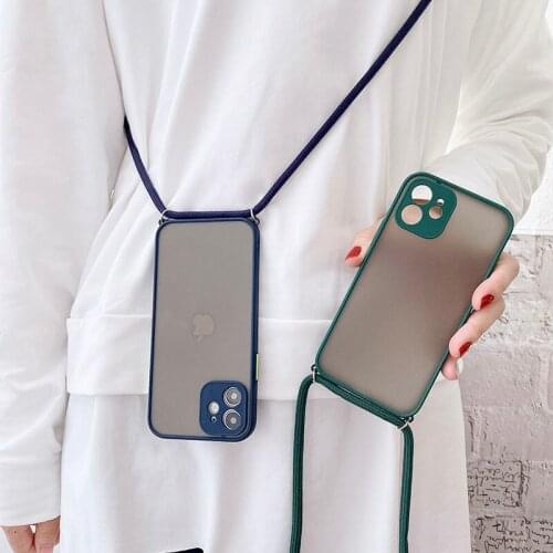 Skin feeling Protection Strap Cord Chain Phone Cases For iPhone 12 Pro Max 11 6 6S 7 8 Plus XS Max XR X Lanyard