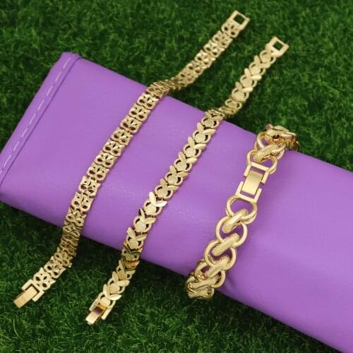 Fold Over Clasp Bracelets for Women Gold Color Geometric Owl Strawberry Oval Link Chain Bracelets Luxury Punk Fashion Gift