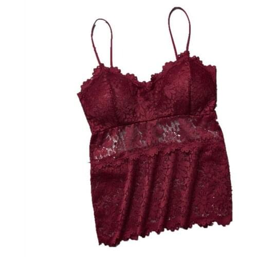 Women Sexy Camisole&Tanks With Cups Sling Flower Lace Breathable Comfortable Fitness Up Girls' Tops Night Dress Summer Underwear