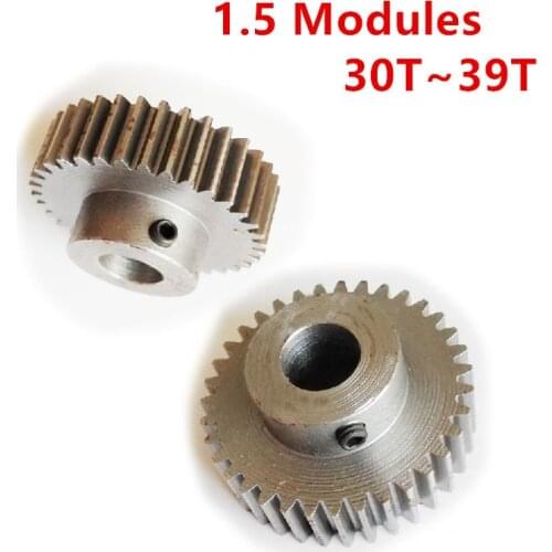 1.5 Modules metal gear 30T-39T Tooth Bore 6 6.35 7 8 9 10 11 12 13 14 15mm Carbon Steel Gear Drive Parts
