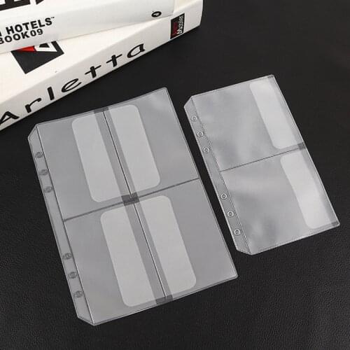 12pcs A5 A6 PVC Standard 6 Holes Transparent Bag Card Holder Pockets Loose Leaf Storage Pouch Filing Binder Document Accessories