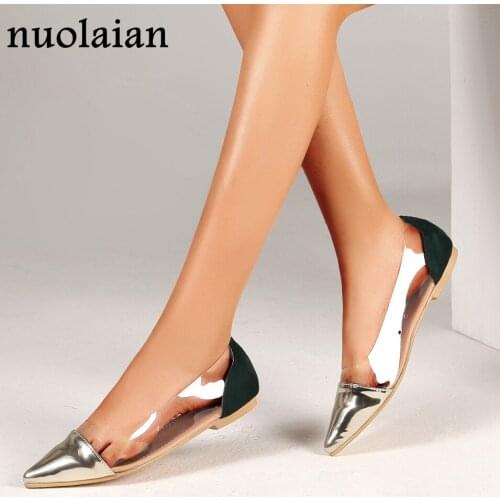 2019 Brand Women Flat Shoes Summer Beach Ballet Flats Shoe Woman Spring Sandals Plus Size Shoes Lady Point Toe Flats Sandal Shoe