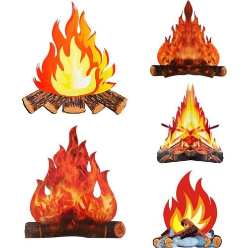 3D Flame Decoration Cardboard Halloween Party Decor For Home Flame New Year Flame Ornaments Easter Christmas Fire Pile