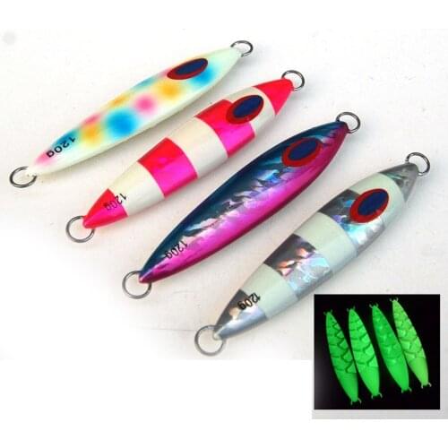 5PCS Deep sea Fishing Glow Stripe Zebra Jigging Slow sinking Jig Lure Jigbait spoon baits 100/120/150g